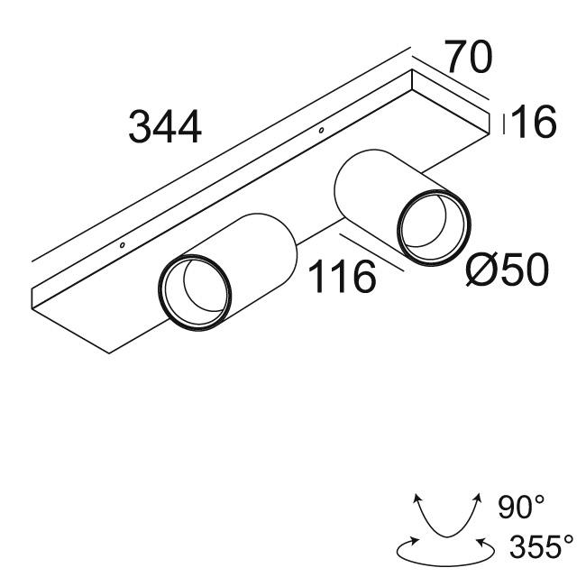 Afbeeldingen van VIZIR ON 2 92733 DIM1 BBR-B IP20 LED - 2700K - CRI90 - 33°