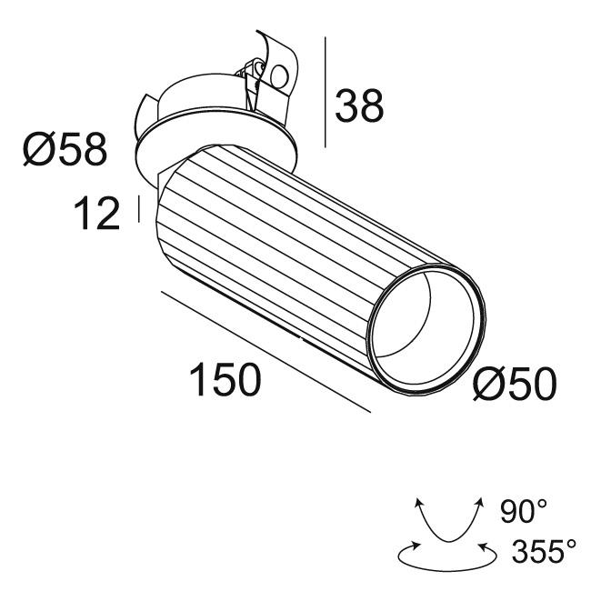 Afbeeldingen van HEDRA L CLIP 92733 B-B IP20 LED - 2700K - CRI90 - 33°