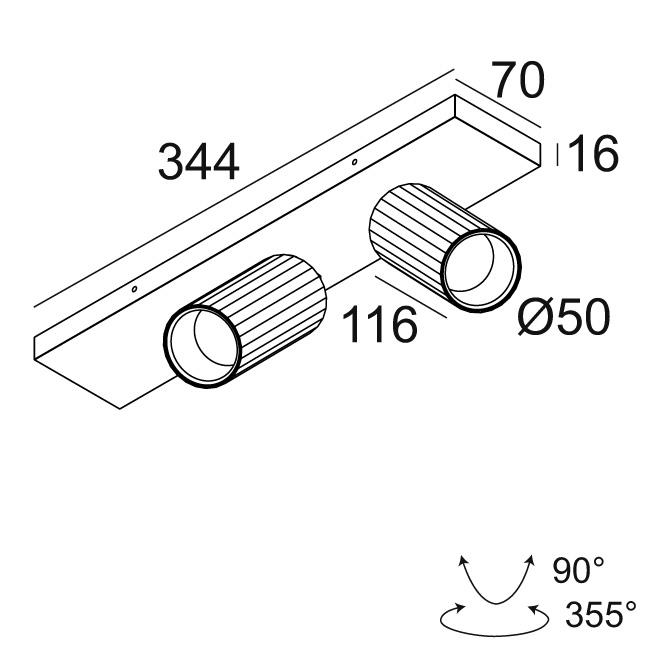 Afbeeldingen van HEDRA ON 2 92733 DIM1 GC-B IP20 LED - 2700K - CRI90 - 33°