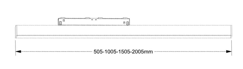 Afbeeldingen van Line IN AT BLACK TRANSPARANT DIFFUSOR 500mm 930 1-10V DIM