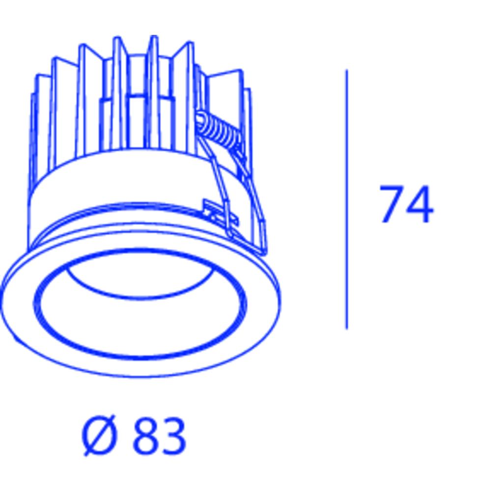 Afbeeldingen van DUO ROUND DEEP 1x COB LED 9W 800lm 2700k CRI 90+ 15° IGBT/TRIAC/1-10V DIMMABLE WHITE/WHITE