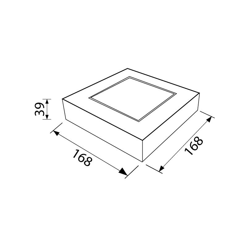 Afbeeldingen van Pro-Ceiling 168x168x39mm, opbouw, 15W, 2700K, wit