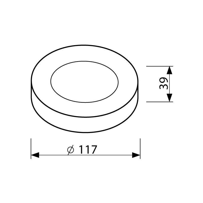 Afbeeldingen van Pro-Ceiling 117x39mm, opbouw, 8W, 3000K, zwart