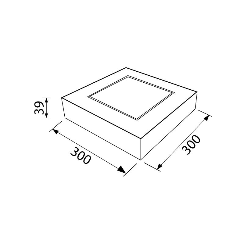 Afbeeldingen van Pro-Ceiling 300x300x39mm opbouw, 30W, 2700K, zwart, dimbaar