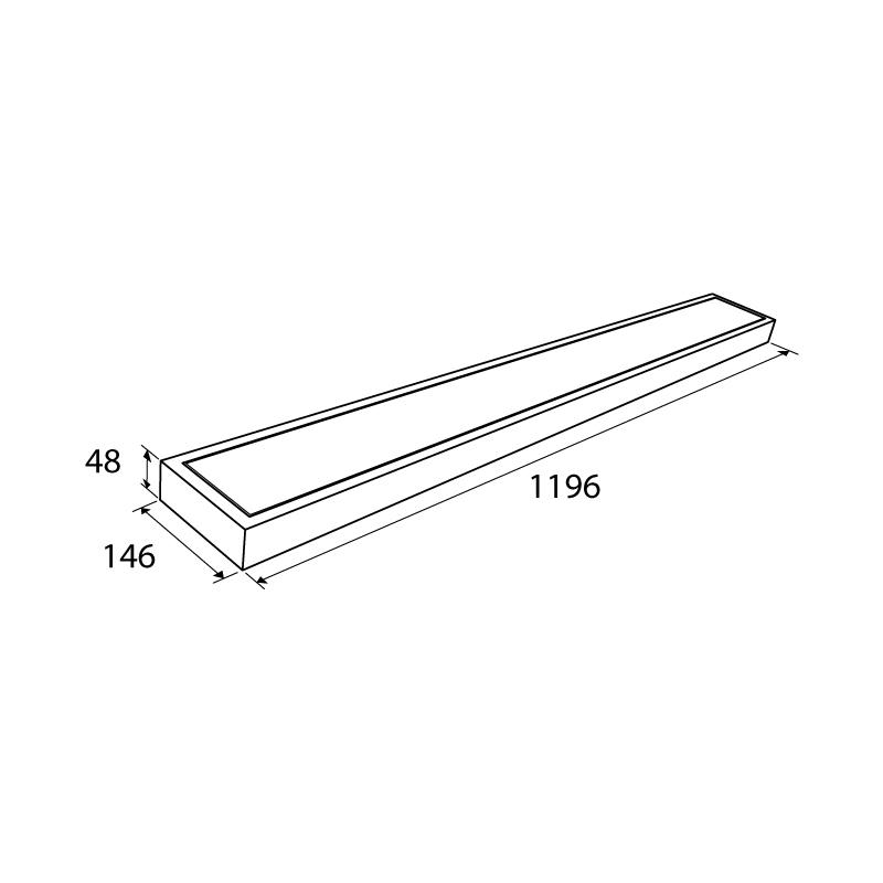 Afbeeldingen van Pro-Ceiling 146 x 1196 x 48mm, opbouw, 40W, 4200K, wit, dimbaar