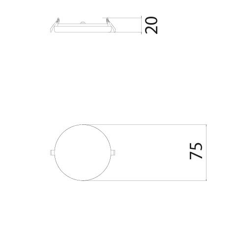 Afbeeldingen van Pro-Space,inbouw,rond75mm,6W,420Lm,4200K,Ra80,120,dim(triac)