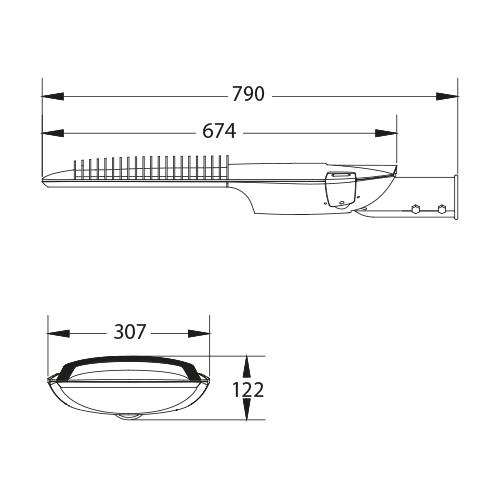 Afbeeldingen van Pro-Strada Basic Maxi streetlight opzet/opschuif, 200W, 26000Lm, 3000K, Ra70