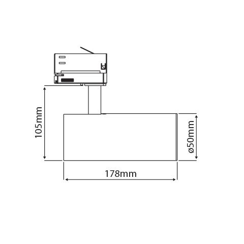 Afbeeldingen van LED Pro-Rio B, 26W, voor 3 fase rail, wit, 4000K, Ra90, 40 graden