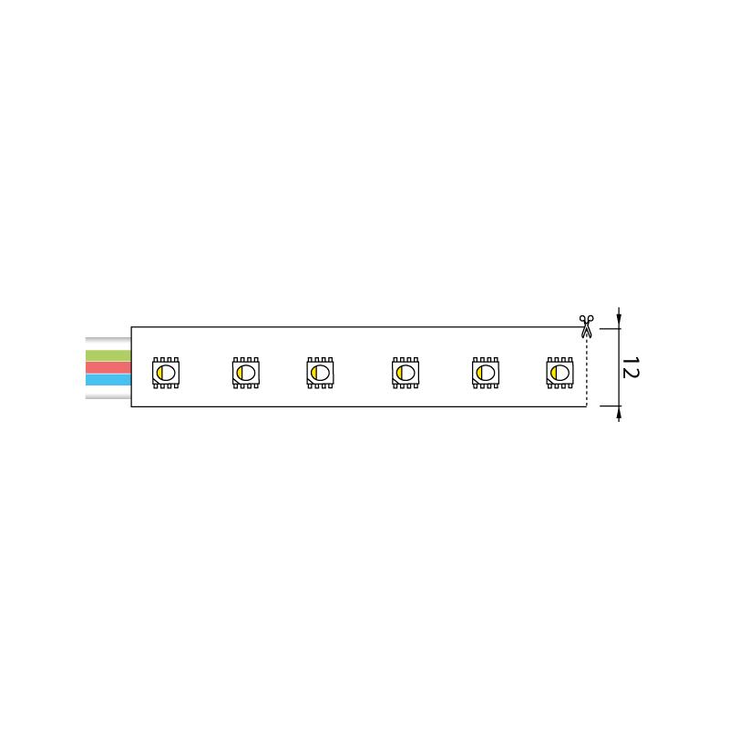Afbeeldingen van LED strip SILVER IP62, RGB+W, 24Vdc, 96LED/m, 30,7W/m, 2700K