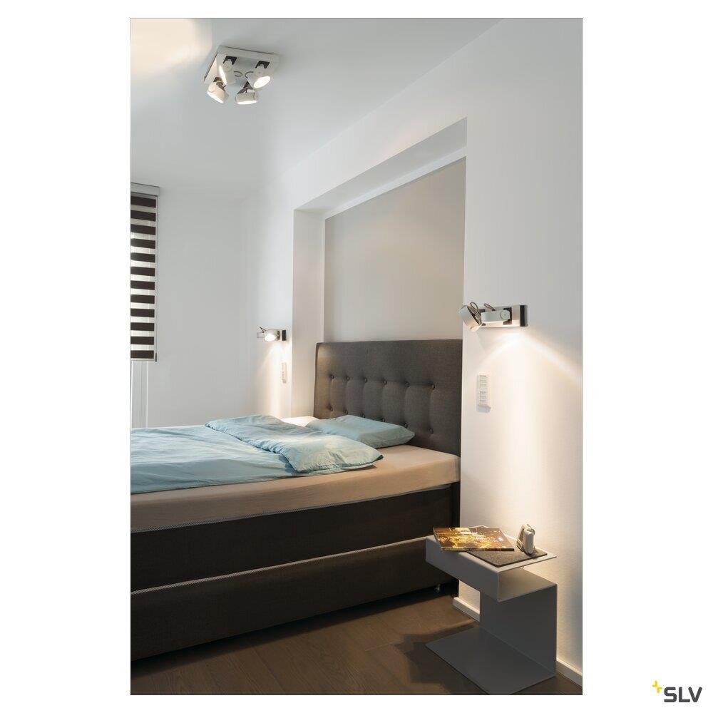 Afbeeldingen van KALU, wand- en plafondarmatuur, tweevlammig, LED, 3000K, wit/zwart, 60°