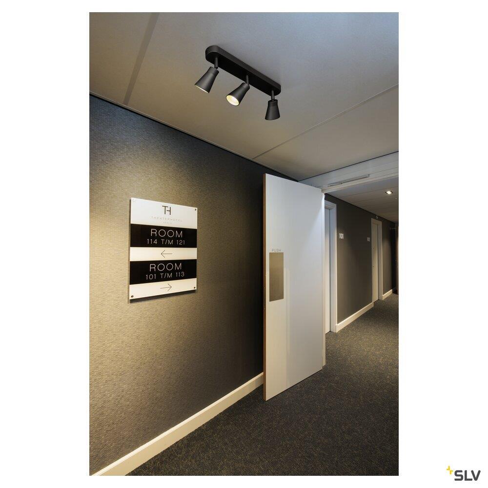 Afbeeldingen van AVO CW Triple, indoor wand- en plafondarmatuur, QPAR51, zwart, max. 50W