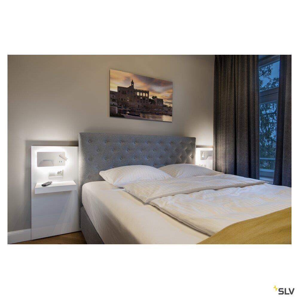 Afbeeldingen van SOMNILA SPOT, indoor LED wandarmatuur 3000K wit versie links incl. USB-aansluiti