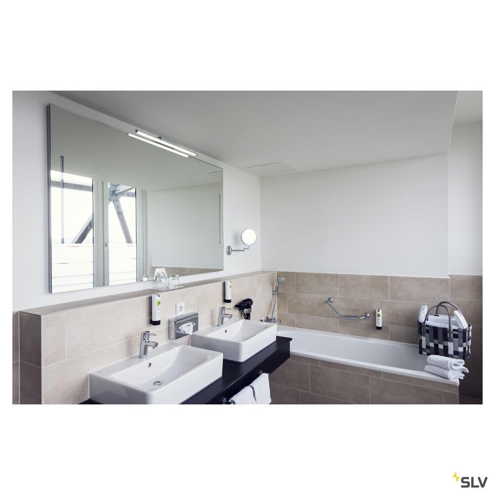 Afbeeldingen van GLENOS® 60, Indoor led spiegelarmatuur grijs CCT switch 3000/4000K