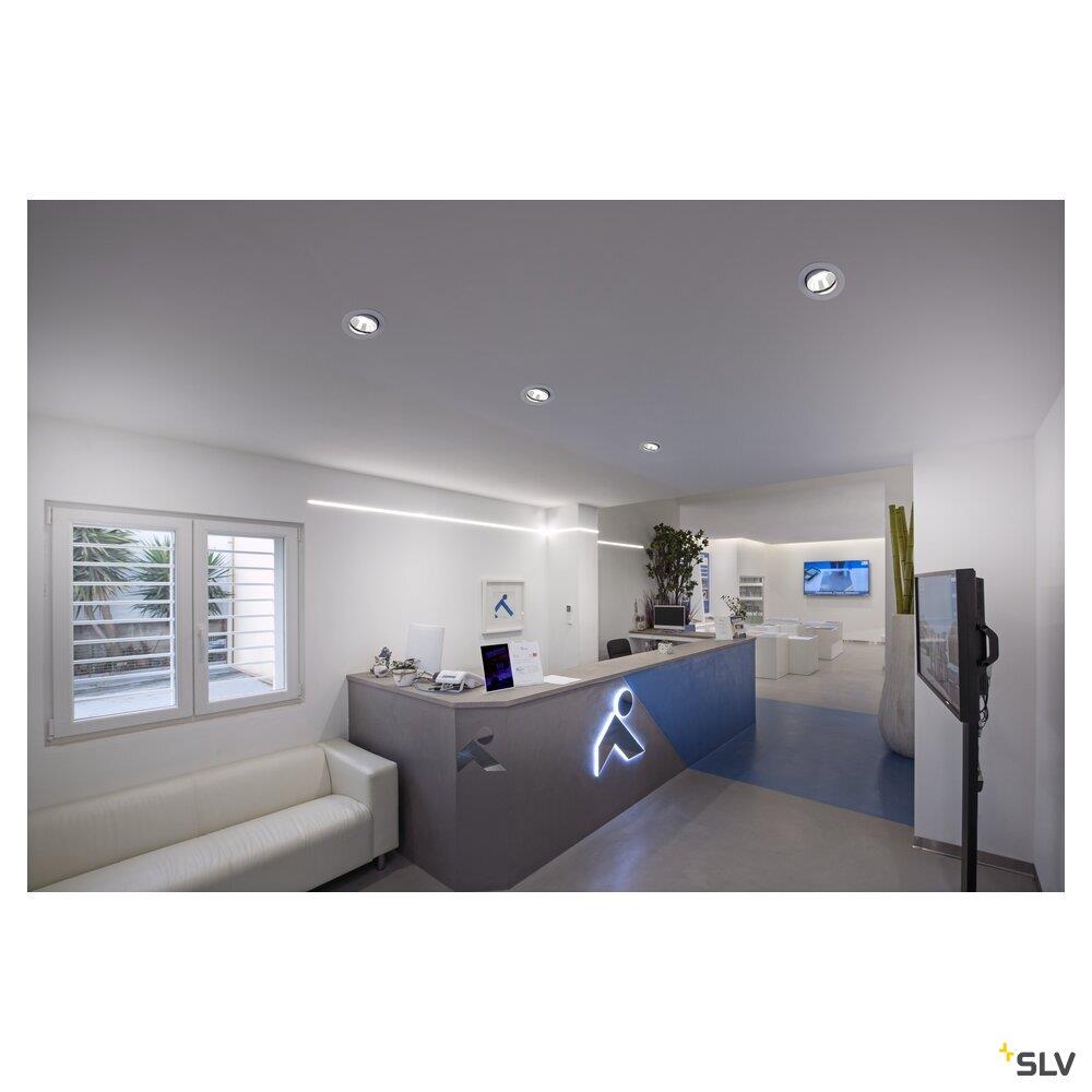 Afbeeldingen van NUMINOS® MOVE DL L, indoor led plafondinbouwarmatuur wit/chroom 3000K 40° draai-