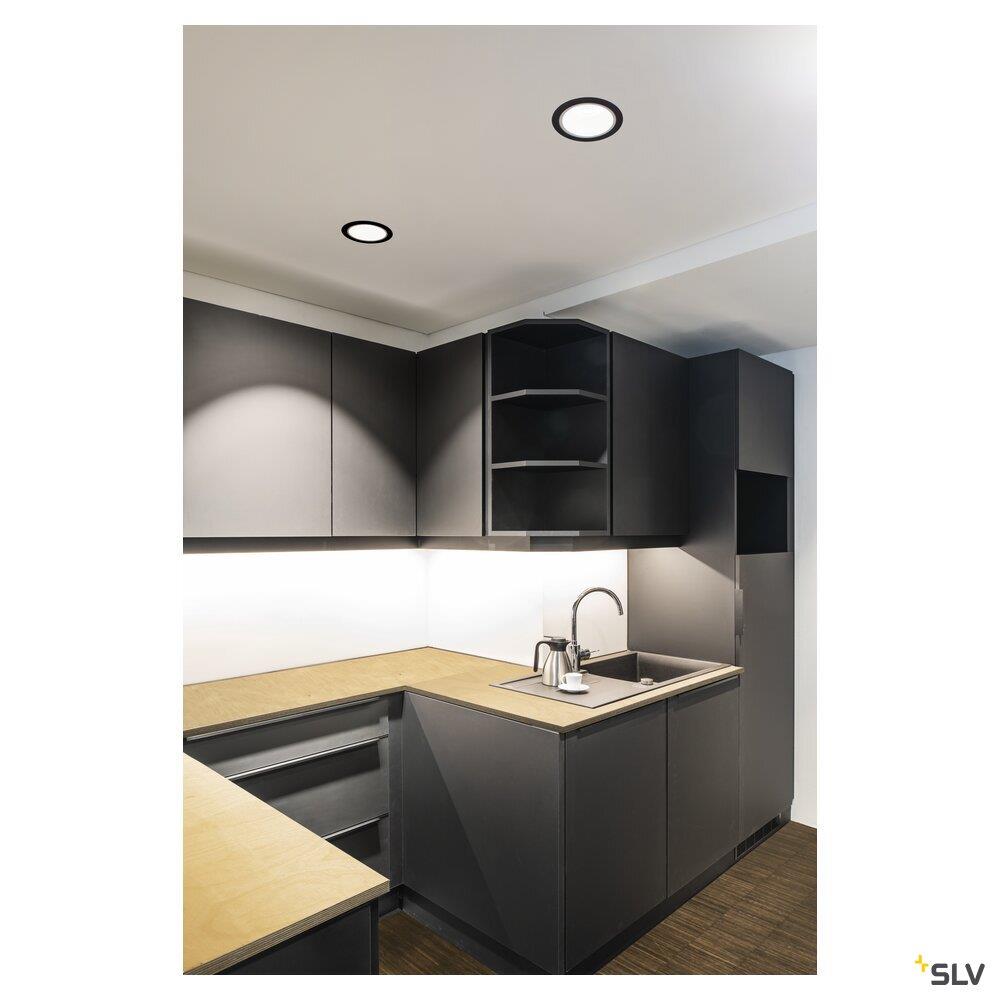 Afbeeldingen van NUMINOS® DL XL, indoor led plafondinbouwarmatuur zwart/wit 3000K 55°