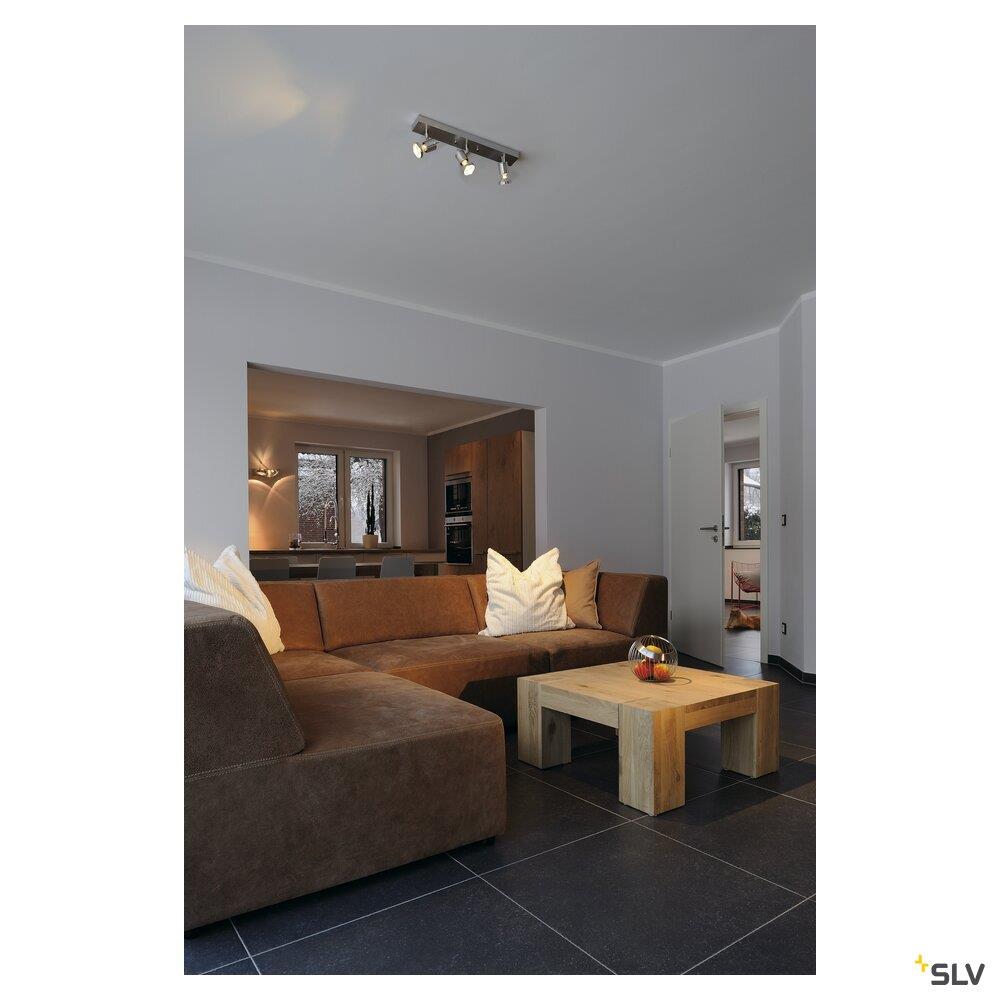 Afbeeldingen van ASTO 3, wand- en plafondarmatuur, drievlammig, QPAR51, aluminium geborsteld, max