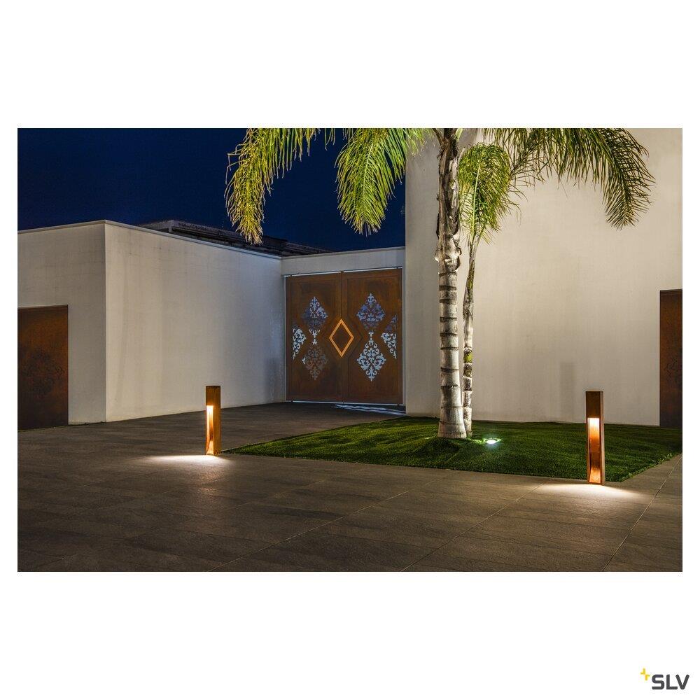Afbeeldingen van RUSTY SLOT 80, outdoor staanlamp, LED, 3000K, ijzer geroest, L/B/H 12/12/80 cm