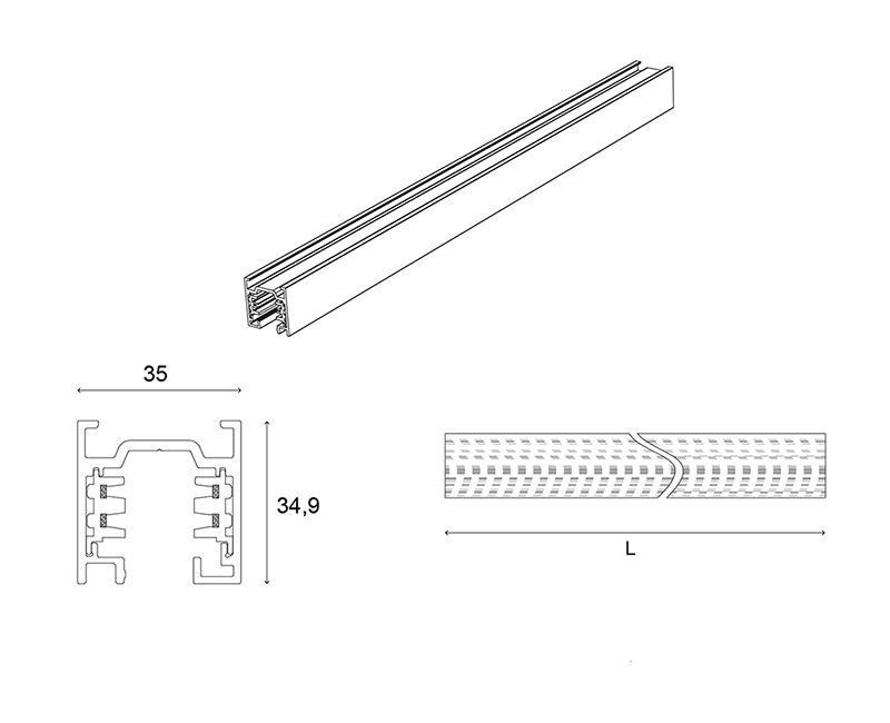 Afbeeldingen van Track zwart 300 cm