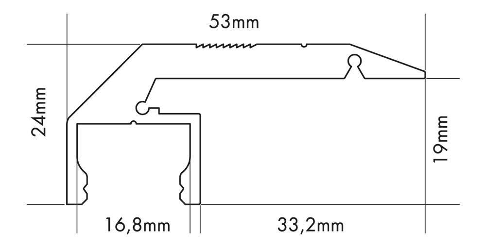 Afbeeldingen van 300 cm S-Line Step profiel alu